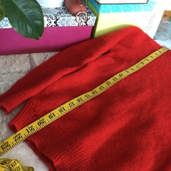Alan Pain Chunky Red Shetland Wool Vintage Unisex Pullo Size M Sweater - Picture 6 of 8